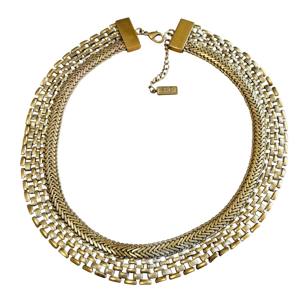 Silpada K&R‎ Collection Good As Gold Necklace Brass Collar Statement Rolo Link